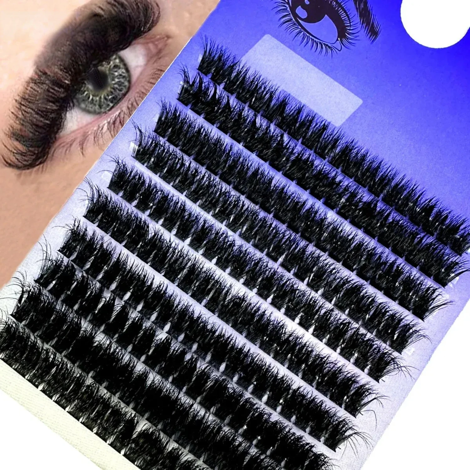 CC Curl Lash Extension Thick Eyelash Extension 10-16mm 3D Fluffy Lash Clusters 80D Wispy Individual Eyelashes DIY