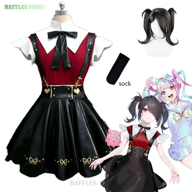 Game NEEDY GIRL STREAMER OVERDOSE Ame-Chan Cosplay Costume KAngel Punk Girls Gothic Lolita Black Dress Halloween Fancy Cosplay