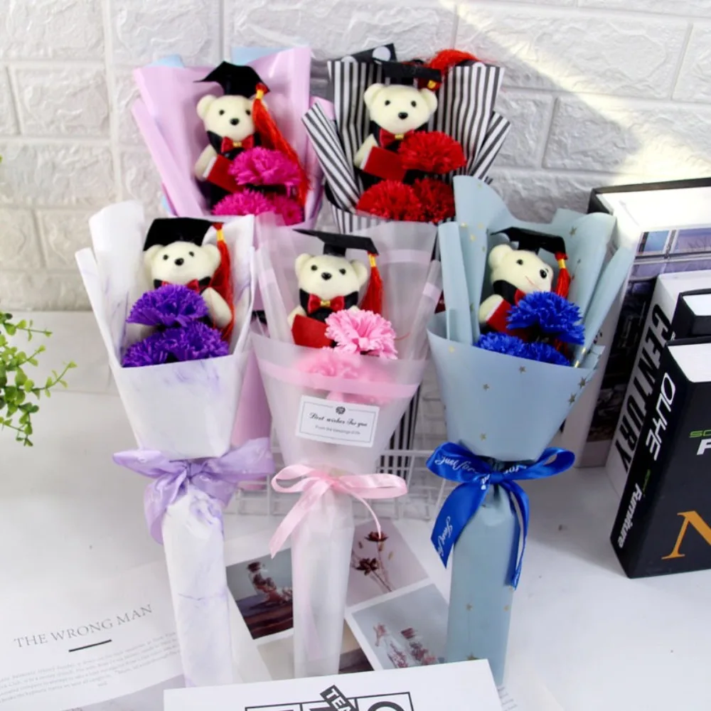 باقة عباد الشمس الدب باقة الديكور لعبة عباد الشمس الصابون زهرة عيد ميلاد حفلة عيد الحب باقة الحيوان