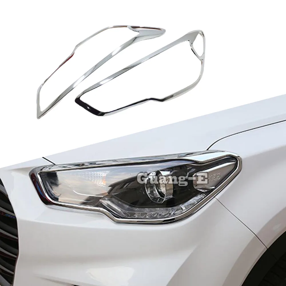 

ABS автомобильная фара, накладка, украшение для Hyundai IX35 2018 2019 2020 2021 2022, декоративные полоски для бровей, внешние аксессуары, 2 шт.