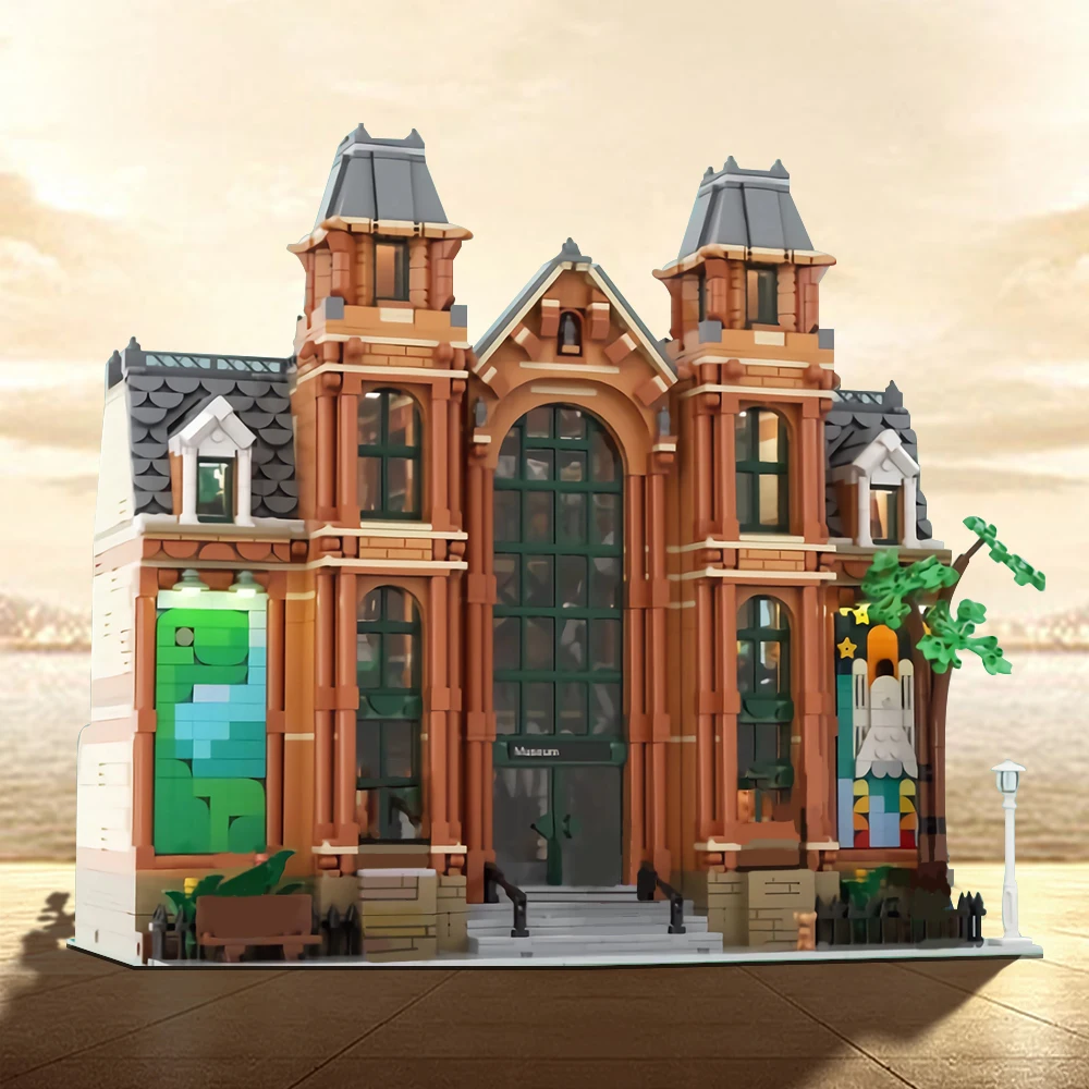 Gobricks-bloques de construcción modelo inspirado en Londres, MOC, Museo de Historia Natural, arquitectura Medieval clásica, juguete de colección, regalo