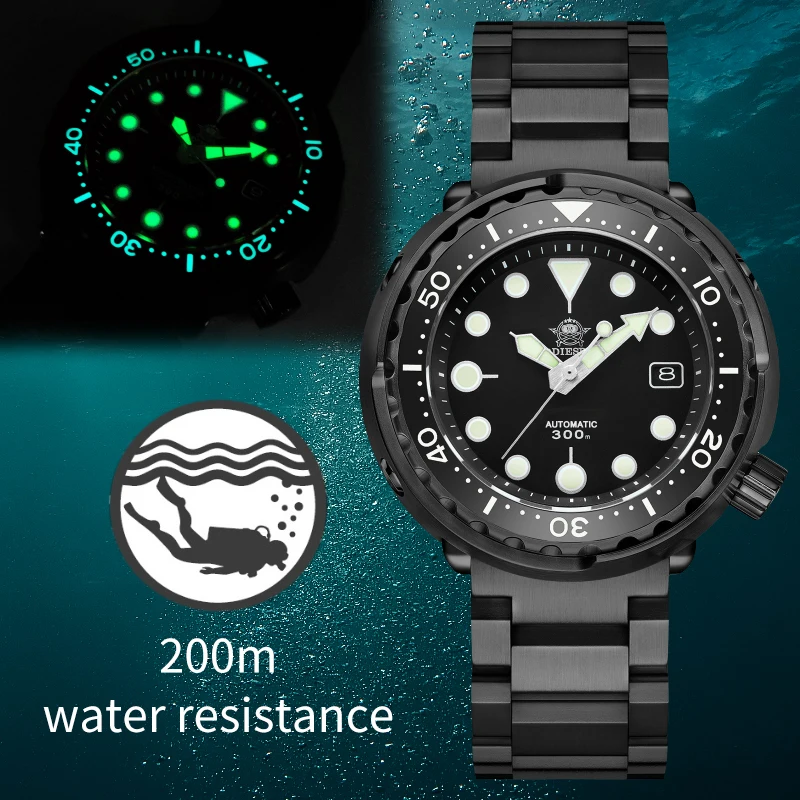 ADDIESDIVE Sapphire Crystal Men's Watch Ceramic Bezel Rubber Luminous Wristwatch 30bar Dive Automatic Mechanical Watches For Man