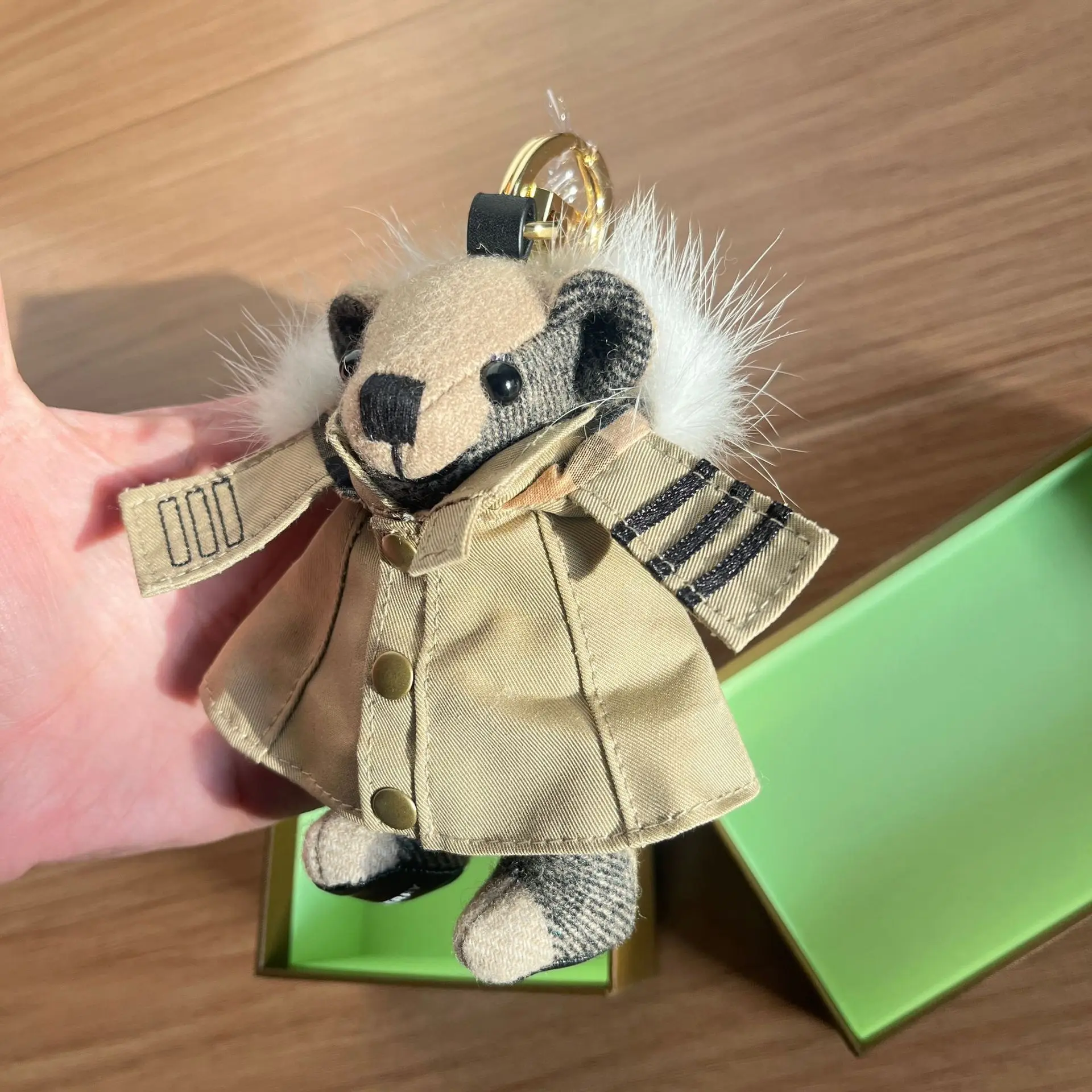 لطيف الكرتون الدب قلادة الصوف الناعم اليدوية محشوة دمية المفاتيح سحر الهدايا سيارة الحلي حقيبة قلادة #1