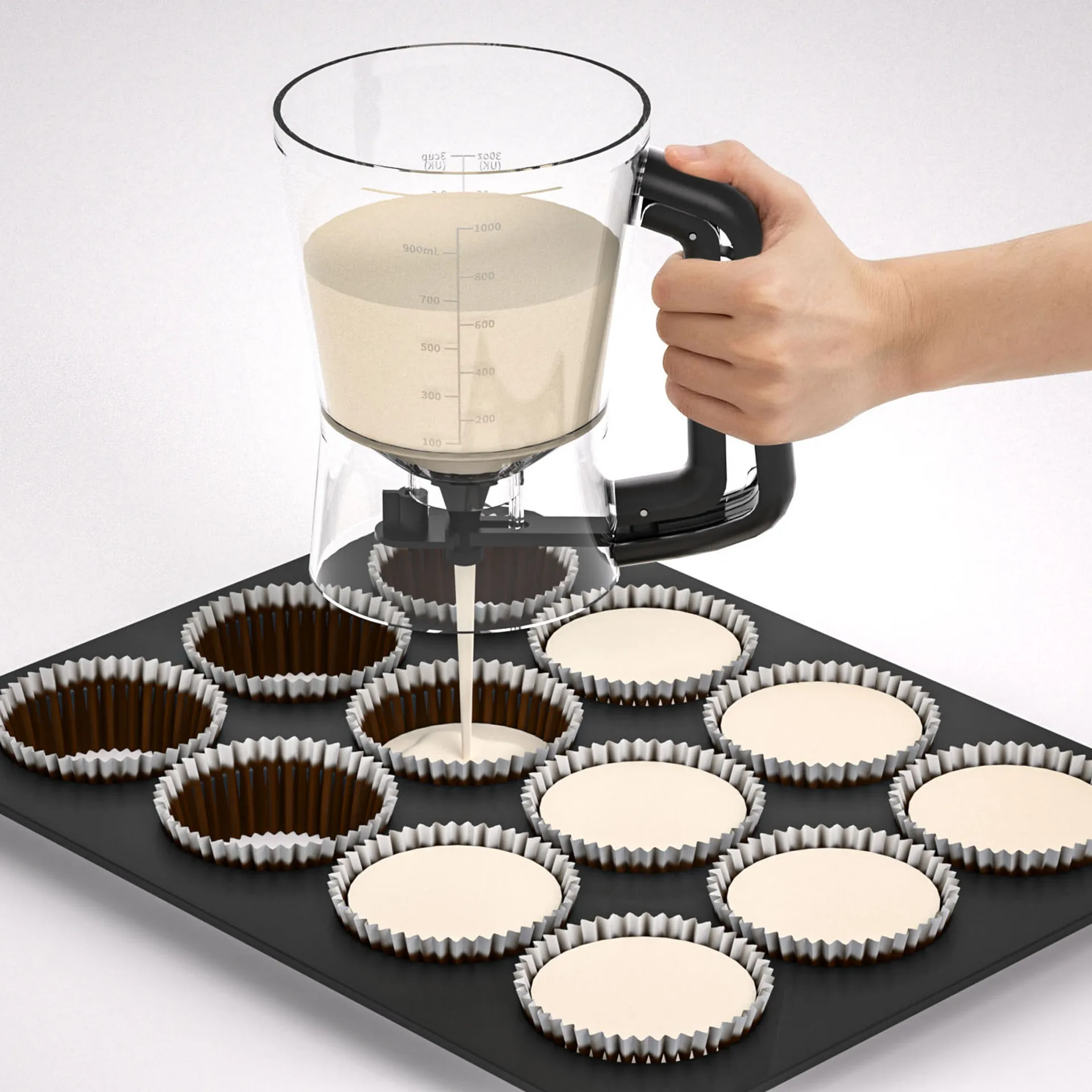 

Home new batter dispenser batter funnel cup cake handheld dispenser measuring cup baking tool