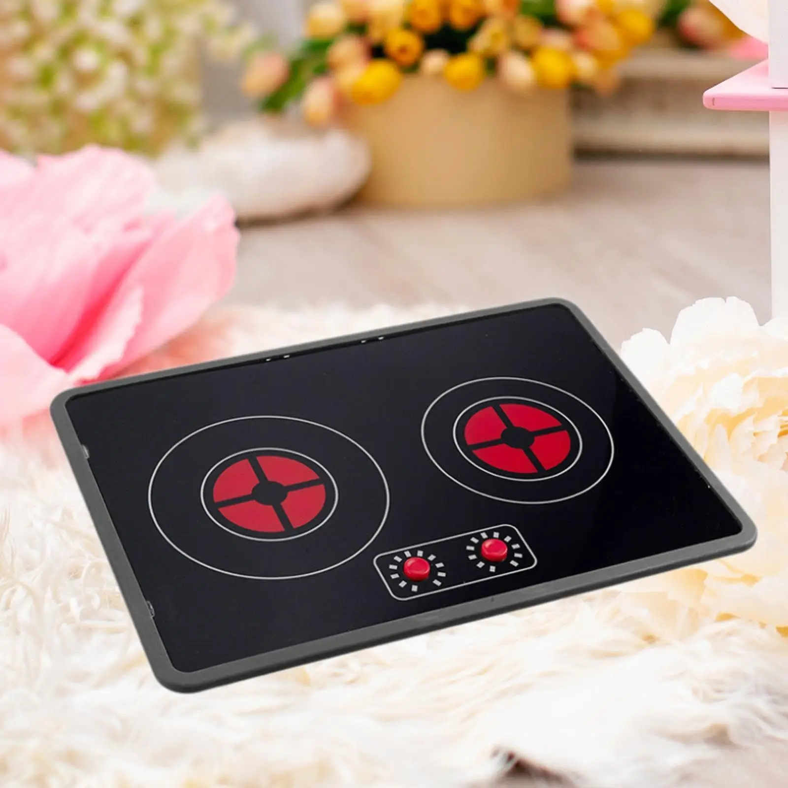 Simulation Induction Cooker Wooden Kitchen Toys Kids Kitchen Play Toy Parts Acrylic Stove Toy Interactive Role Play for Girls