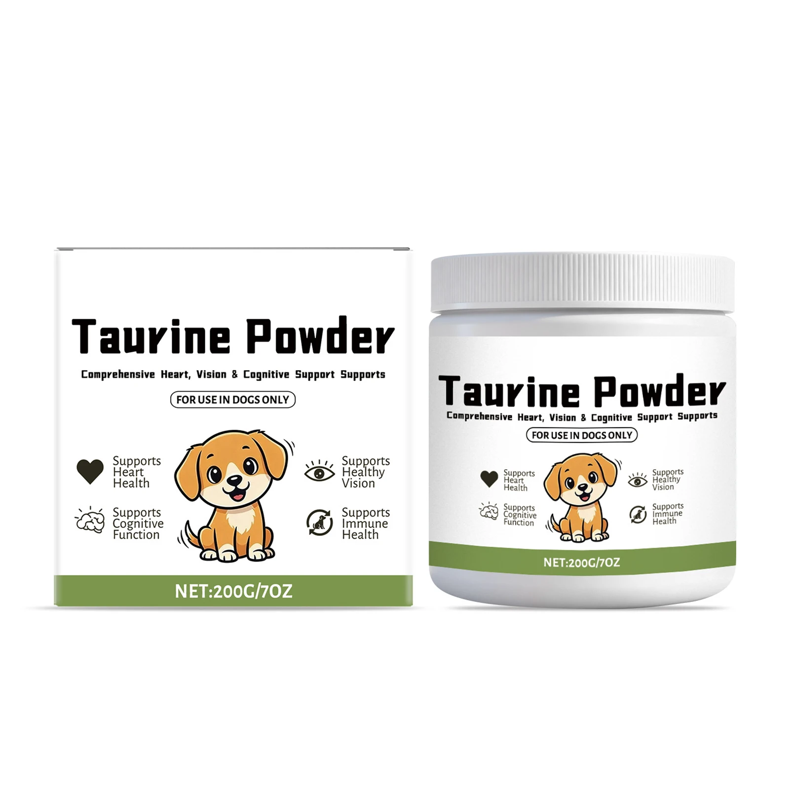 Suplemento de Taurina en Polvo Paw VitaTtaurine de 200g para Perros, Apoya la Salud del Corazón y la Visión, Bienestar Diario para Perros