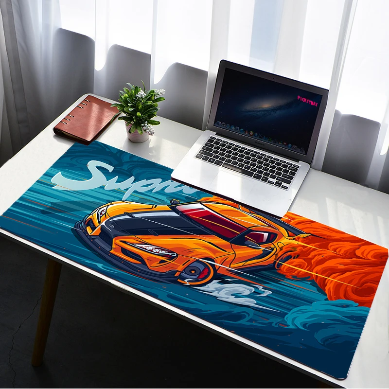 

Sports Car Large Gaming Mousepad Gamer Mousepads Deskpad 90x40cm Keyboard Mat Pc HD Desk Mats Company Mouse Pad For Computer