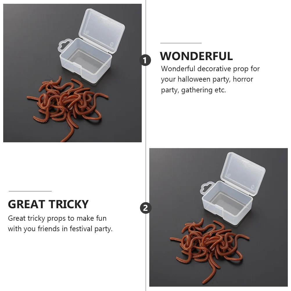 

Artificial 2 Boxes Simulation Halloween Prop Silica Gel Prank Toy Lure Fishing Decorative Storage Box