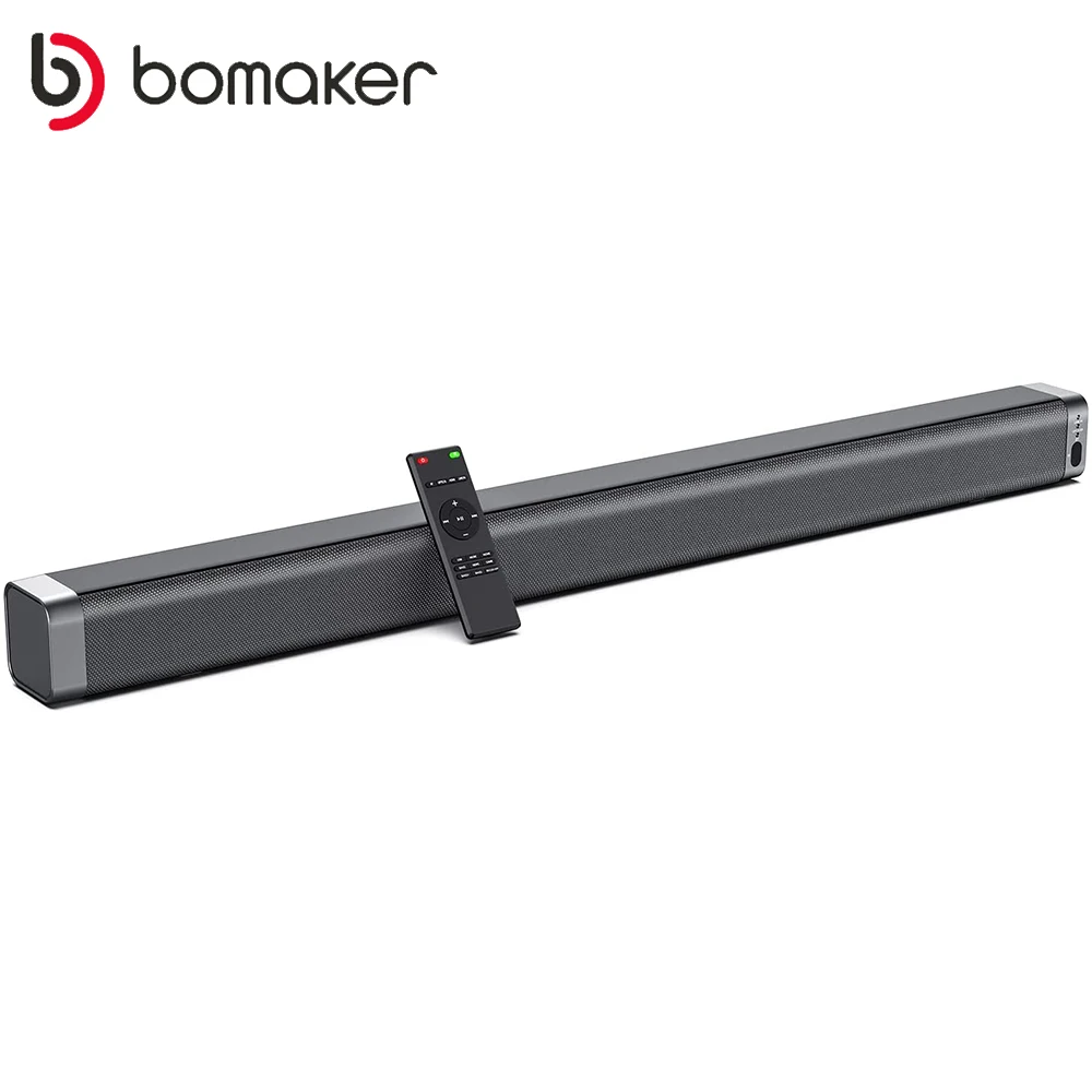 BOMAKER Ultra Slim Bluetooth TV Sound Bar 37 inch Wireless Speaker built-in Subwoofer soundbar with Optical for LED TV Soundbar