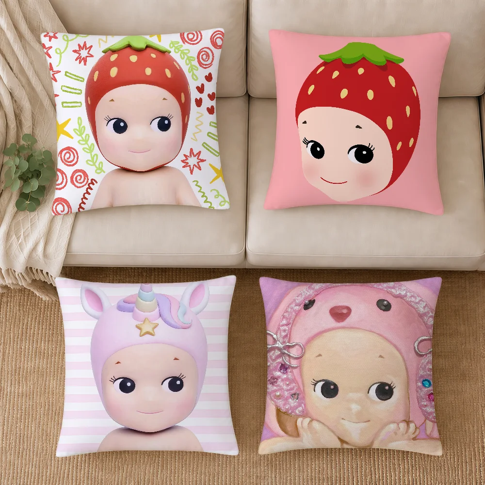 Cute Strawberry Fruits Double Sided Cushion Cover Soft Sofa Home Living Room A-AngelS Decor Bed Hogar Pillowcase Gift S-S-SonnyS