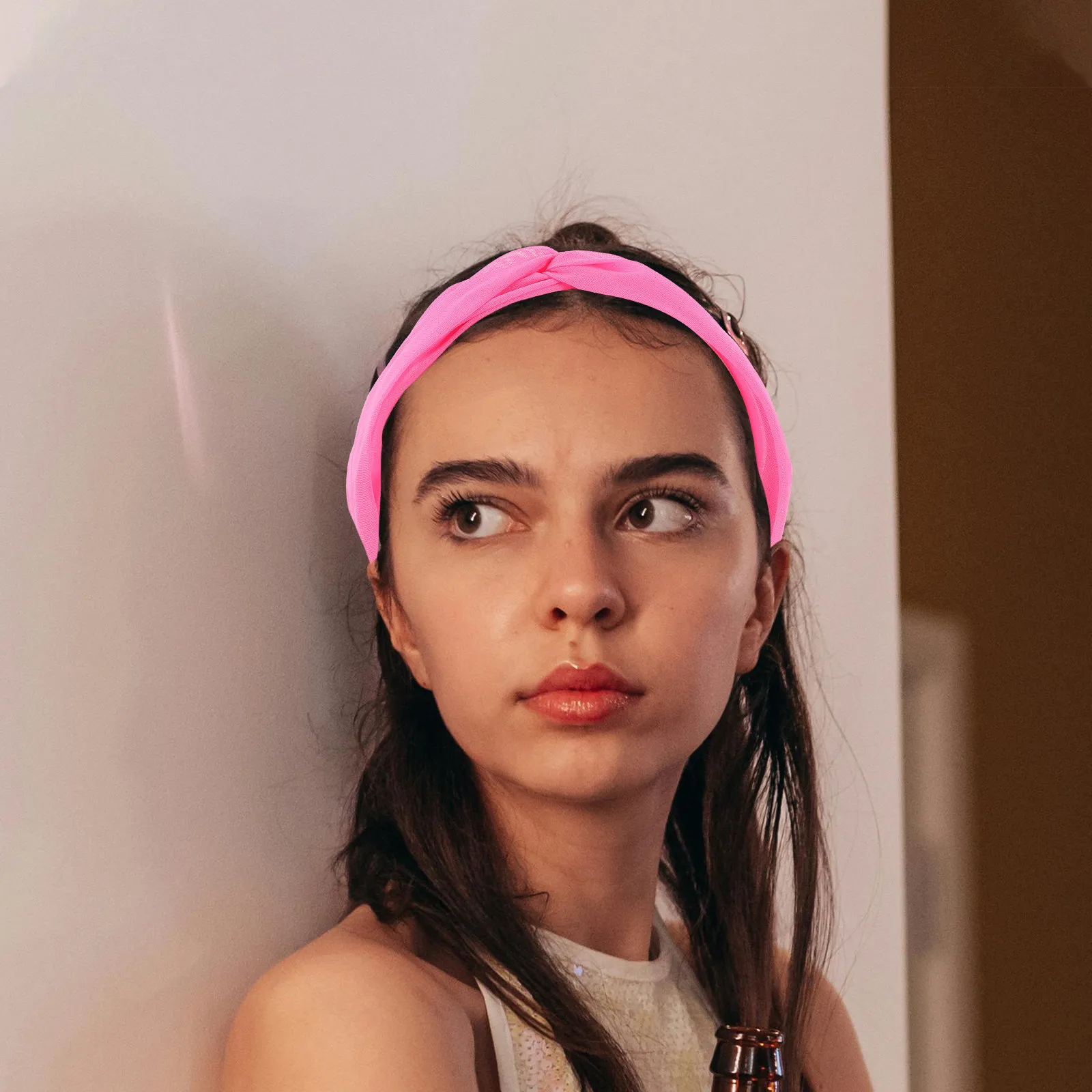 

2 шт. Ретро-неоновые повязки на голову для женщин, широкие флуоресцентные повязки для волос с милым узлом, для сценических выступлений и повседневной укладки