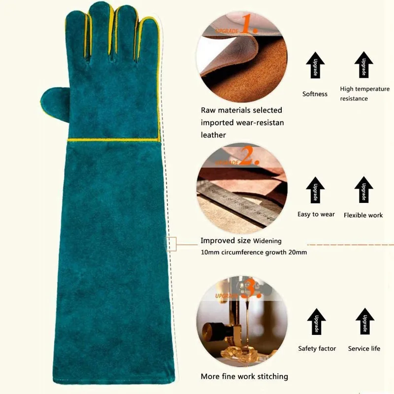 Animal Handling Anti-Bite Gloves Proof Multipurpose Pet Glove for Grooming Scratch for Cat Dog Snake Falcon Grabbing Reptile - Detail 1
