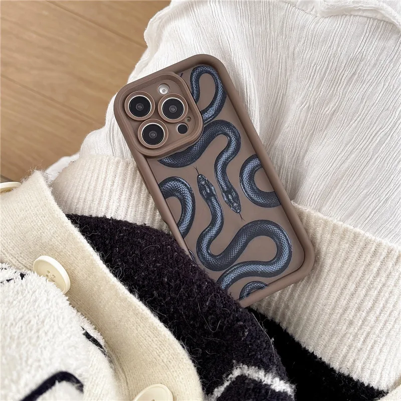 Luxury Snake viper Dendroaspis polylepis Phone Case for iphone X XS XR 11 12 13 14 15 16 Pro Max 7 8 Plus 2025 serpent Cover