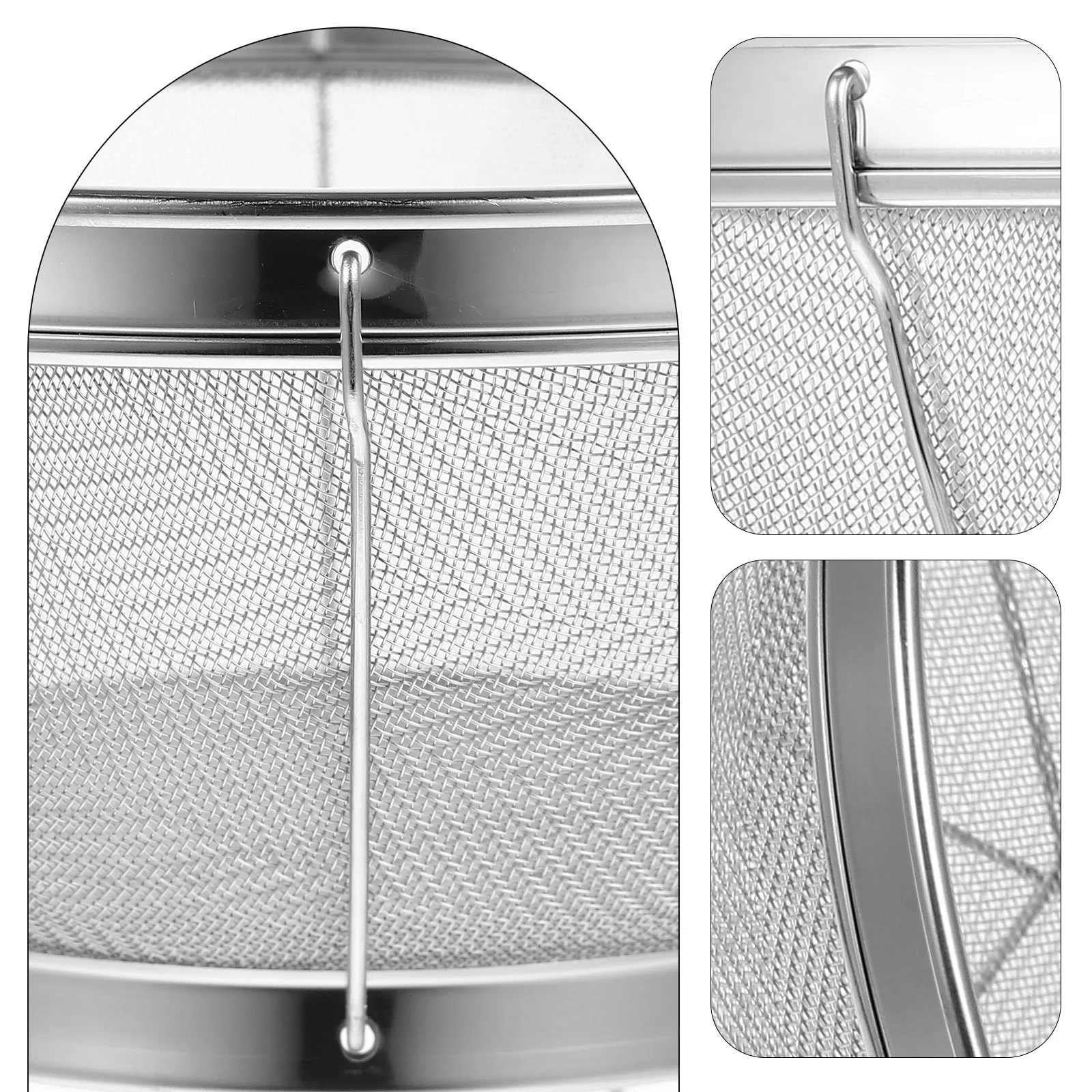 

1pc Rice Washing Basket Stainless Steel Fine Mesh Kitchen Colander Bowl Vegetable Fruit Drain Strainer Household Cooking Tool