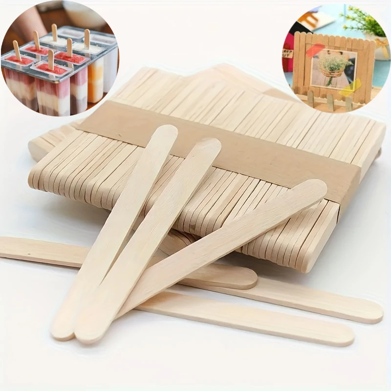 150Pcs 11.4cm Wooden Resin Epoxy Stirring Stick Popsicle Ice Cream Stick Handmade Tool DIY Home Art Classroom Supplies
