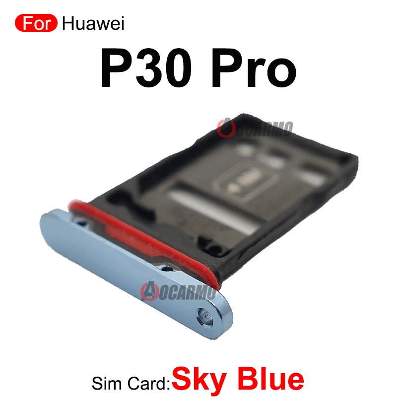 For Huawei P30 Pro Lite P30Lite P30Pro SIM Card Tray Slot Holder Replacement Parts Sky Aurora Blue Black Orange Silver Purple