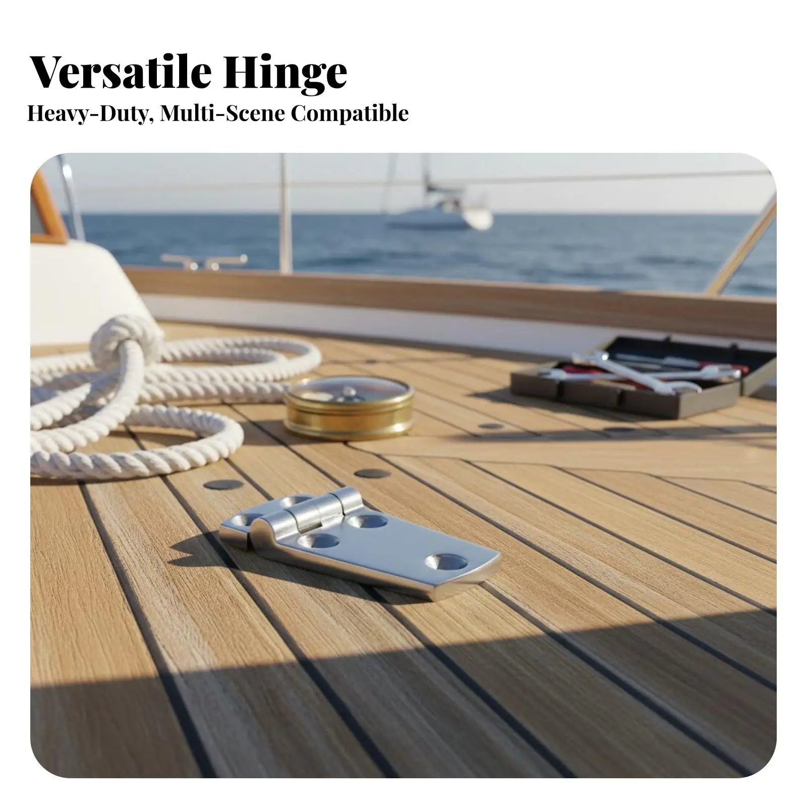 Sturdy 316 Stainless Steel Hinge Marine Hardware for Boat Yacht Door Cabinet Heavy Duty 4mm Thick Rust Resistant Smooth Rotating