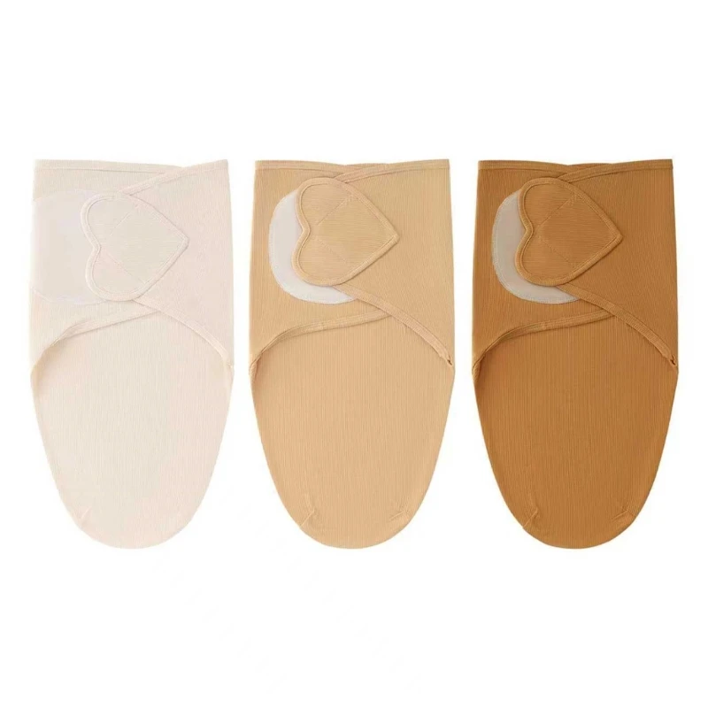 Pack of 3 Infant Calm Rest Blanket, Baby Bedtime Wrap Cover with Heart-Shaped Front Panel for Nursery Routine