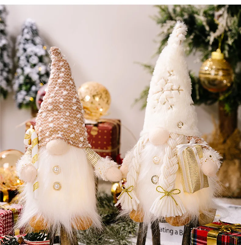 30cm Glowing Gnome Christmas Decorations 2026 Faceless Plush Dolls Elf Home Ornaments Navidad New Year 2027 Gift