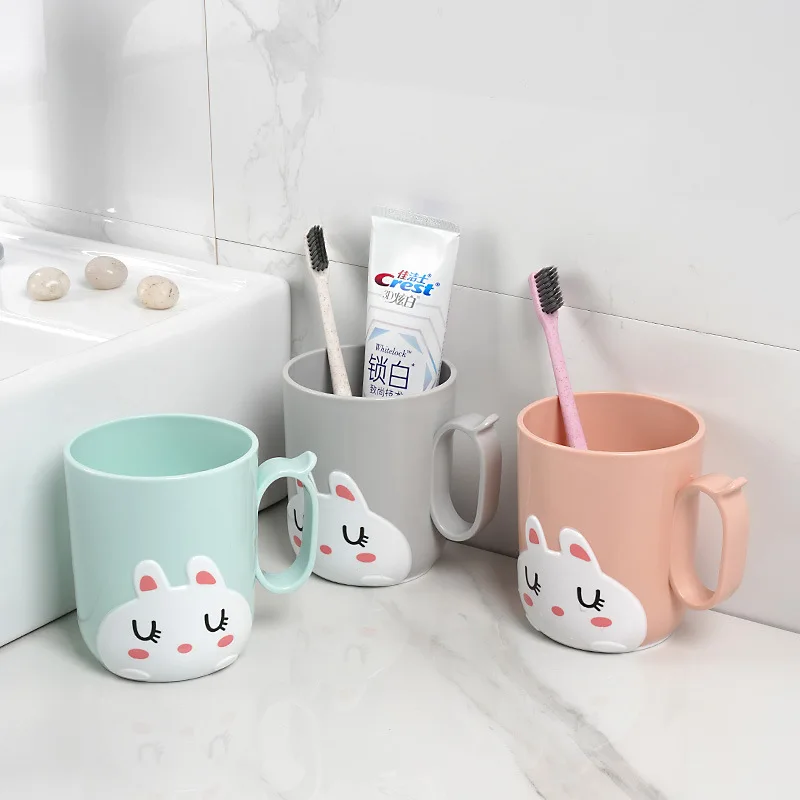 

Cute Cartoon Bathroom Tumbler Cups, Unbreakable Reusable Toothbrush Holders, Plastic Household Drinking Cups