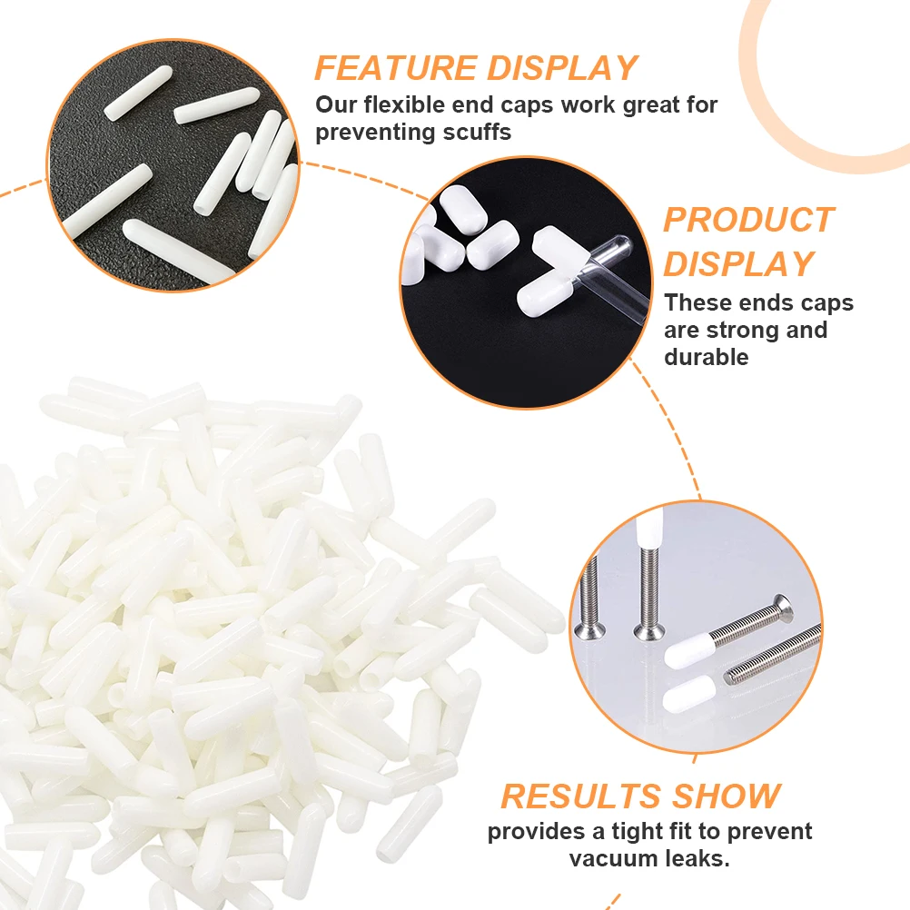 

500pcs Rubber End Cover Thread Protectors Screw Thread Caps Round Tubing Strong Flexible Pvc Chair Tips