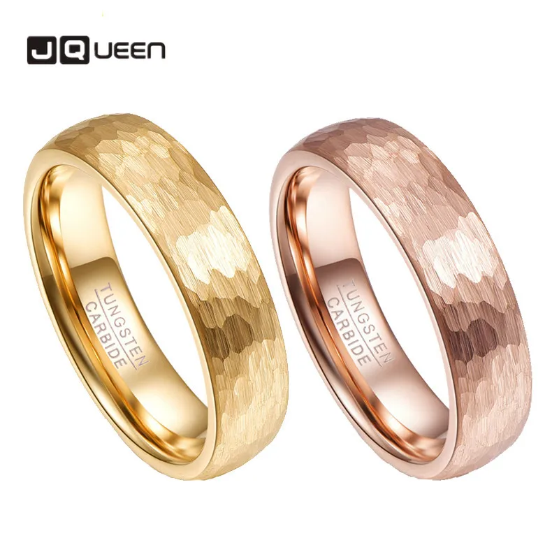6 i 4MM klasyczny mężczyzna kobiet obrączka ślubna biżuteria złota róża czerwona figura geometryczna stal wolframowa pierścionki prezent dla par