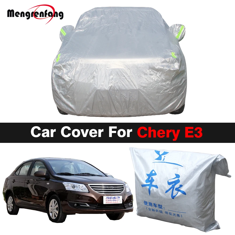 Full Car Cover For Chery Cowin E3 Anti-UV Sun Rain Snow Resistant Outdoor Cover Windproof All Season Suitable