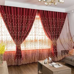 Red Printed High Precision Christmas Curtains Luxury European Style Blackout Curtains Bedroom Living Room Decor Sale
