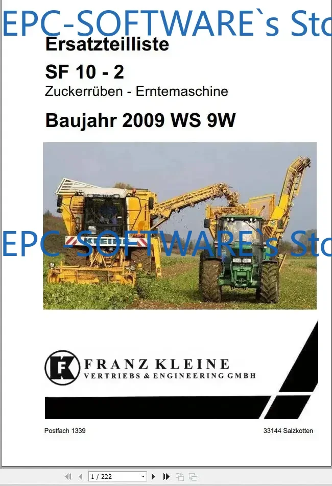

EPC-SOFTWARE Franz Kleine Agricultural 1,56 ГБ Гидравлическая схема и руководство по запчастям