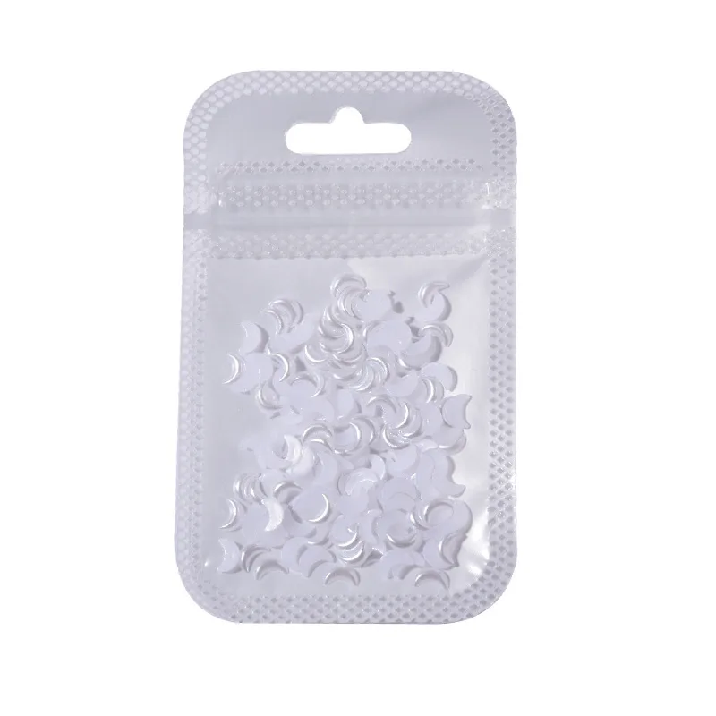 Approx 200pcs Baroque Pearl White Irregular Shape Nail Art Charms Heart Moon Rhombus 3D Resin Mini Nail Decoration Accessories
