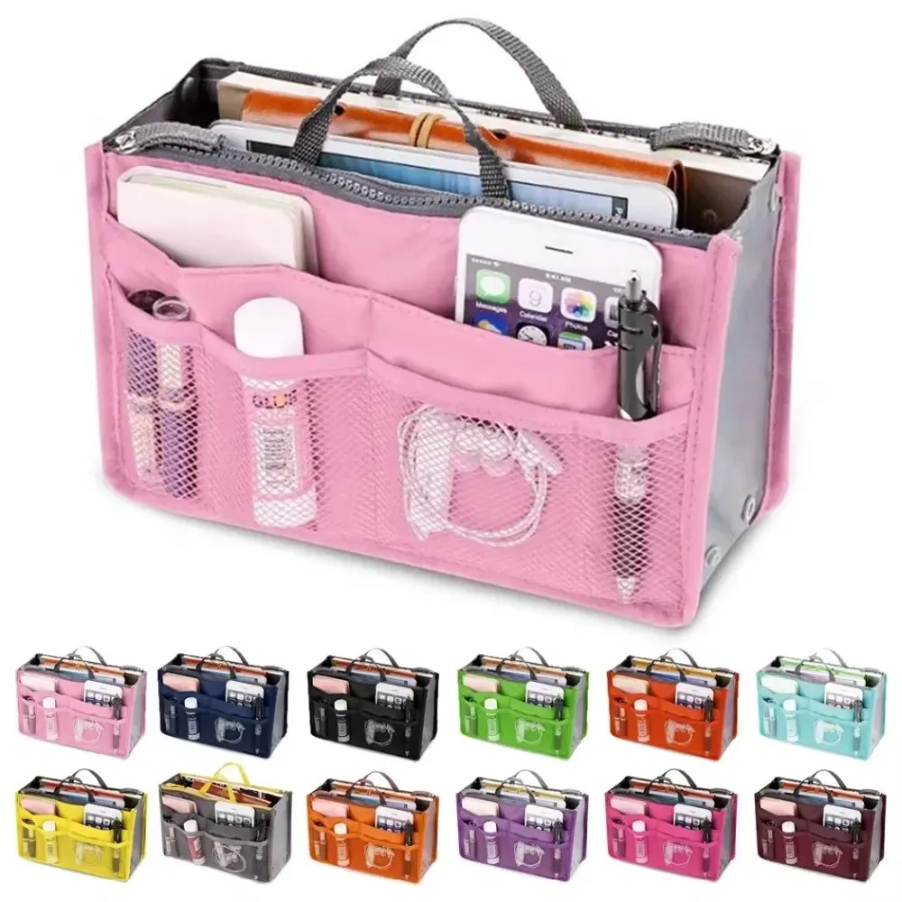 Multifunctional Bi-fold Storage Bag Double Zipper Large Capacity Storage Arrangement Makeup Toiletries Large Classification Bag