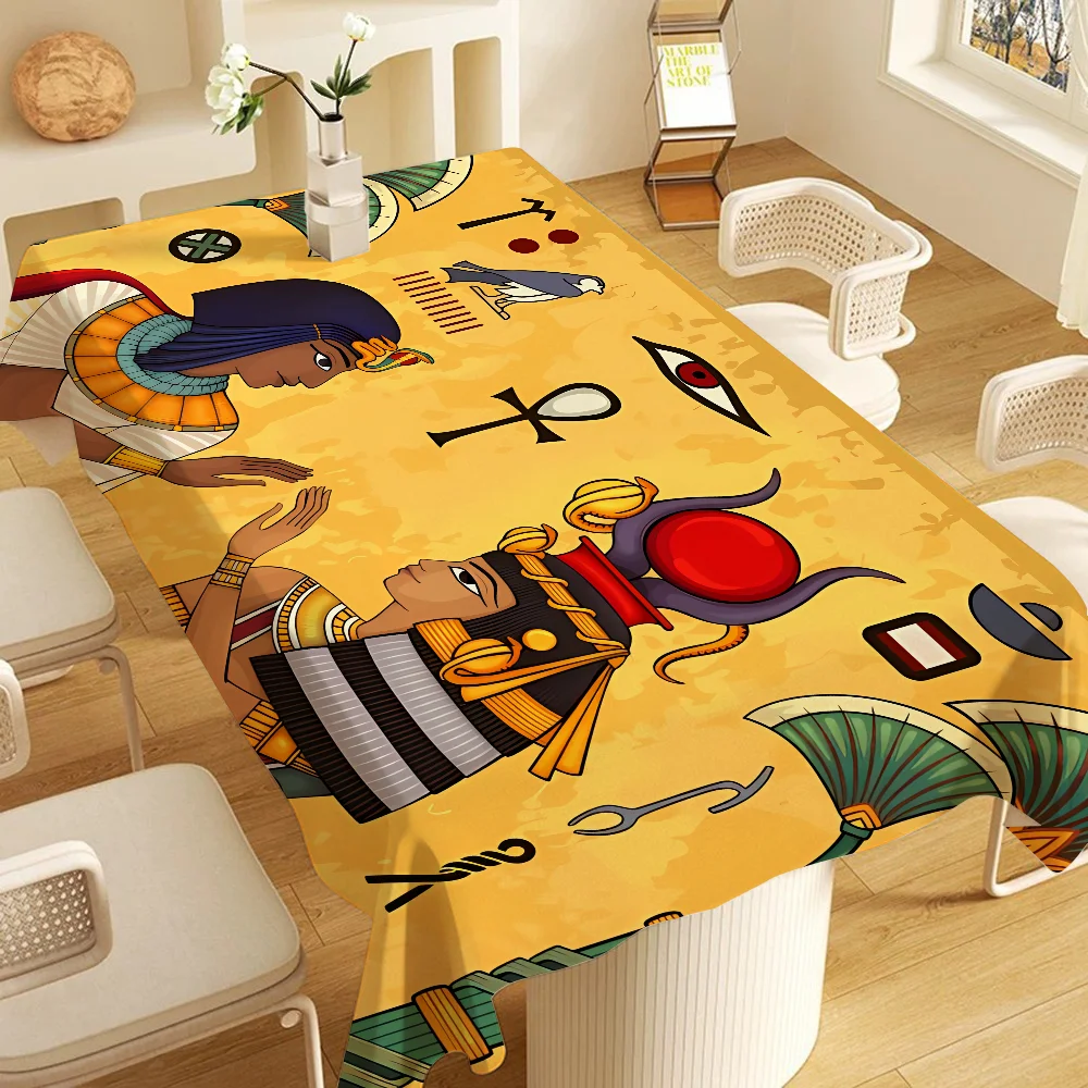 Ancient Egypt Egyptian Washable TableCloth For Wedding Party Dining Banquet Decoration Luxuriou Table Table Protector Cloth