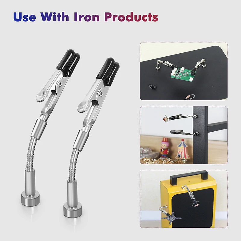 2/4PCS Soldering Helping Hands Magnetic Universal Flexible Arm Welding Assistant PCB Clamp Third Hand Welding Repair Tools