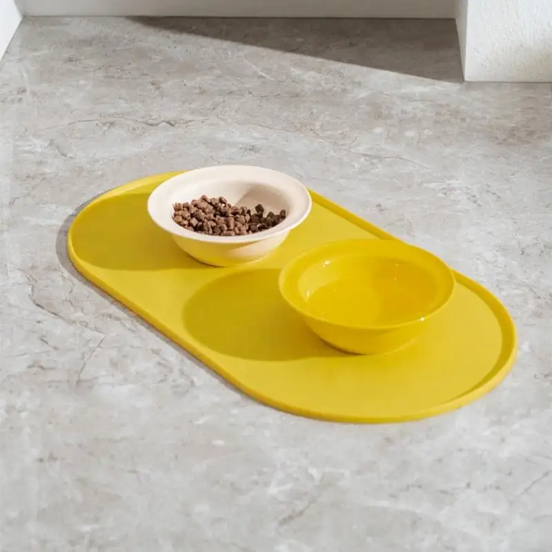 Cat Feeding Mat With Non-Slip Waterproof Design Pet Food Mat Compatible With Cat/Dog Bowls Multipet Households - view 4