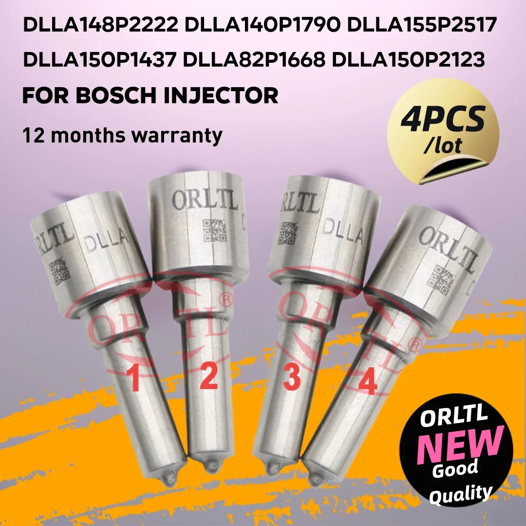 4PCS New Nozzle Sprayer DLLA148P2222 DLLA140P1790 DLLA155P2517 DLLA150P1437 DLLA82P1668 DLLA150P2123 For Bosch Injector