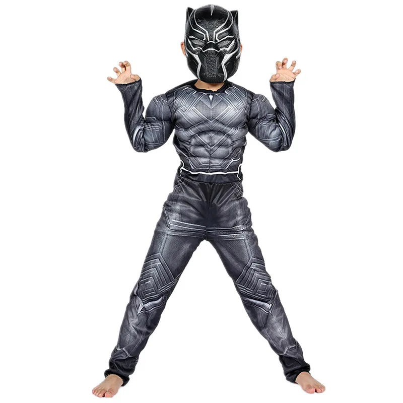 Costumes de la Panthère Noire Marvel pour Enfant, Déguisement d'Halloween, services.com America, Guerre Civile, Sourire Avant, 4-12 Ans