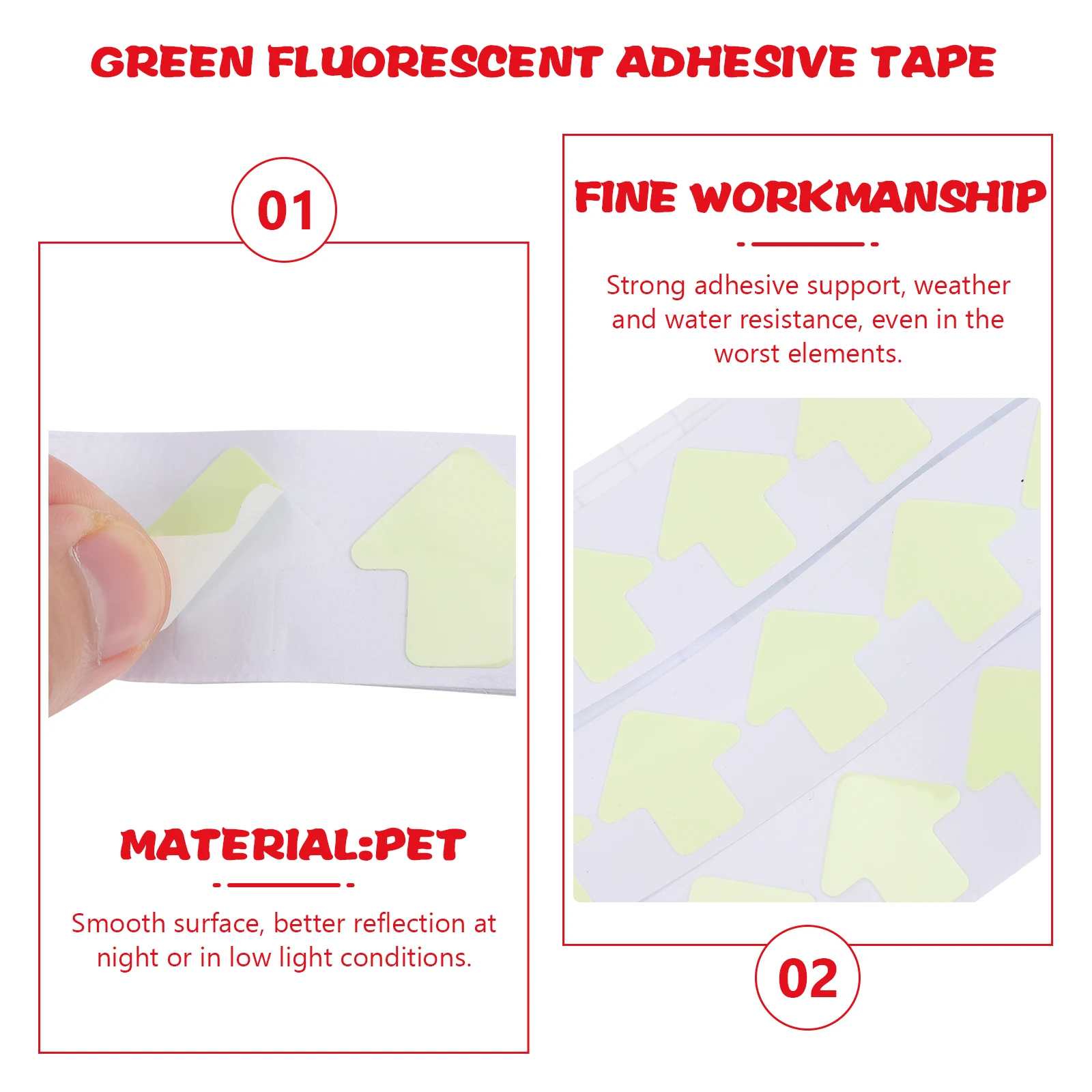 

100 Pcs Glow in Dark Warning Tape Bright Fluorescent Stickers for Party Stage UV Decal Pet Supplies Neon Marking Labels