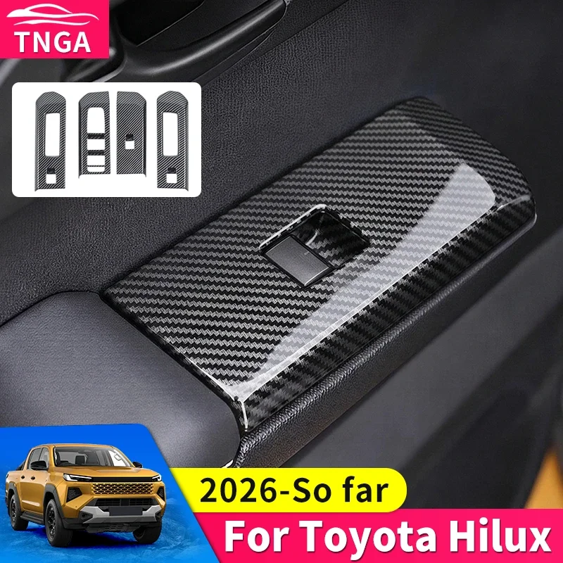 

Декоративная защитная накладка на панель переключателей стеклоподъемников для Toyota Hilux 2026 года, предотвращающая царапины, аксессуары для модификации интерьера автомобиля