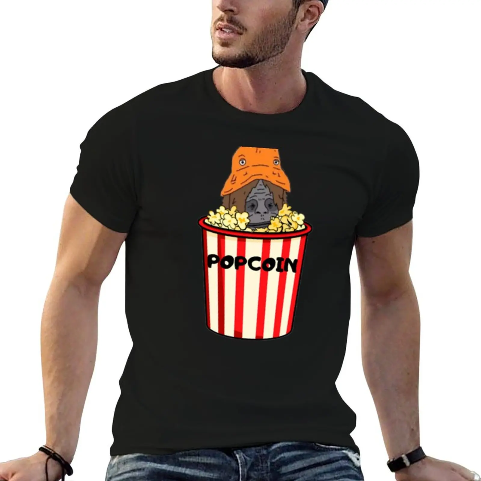 Sassy Popcoin Bucket Active T-Shirt quick drying boys animal print mens shirts graphic tee