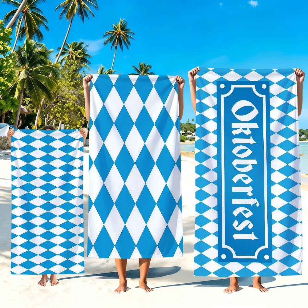 diamond pattern Classic Check oktoberfest Towel Beach Towels Soft Quick Dry Pool bathing Towel Travel Gym Spa Camp sport Gift