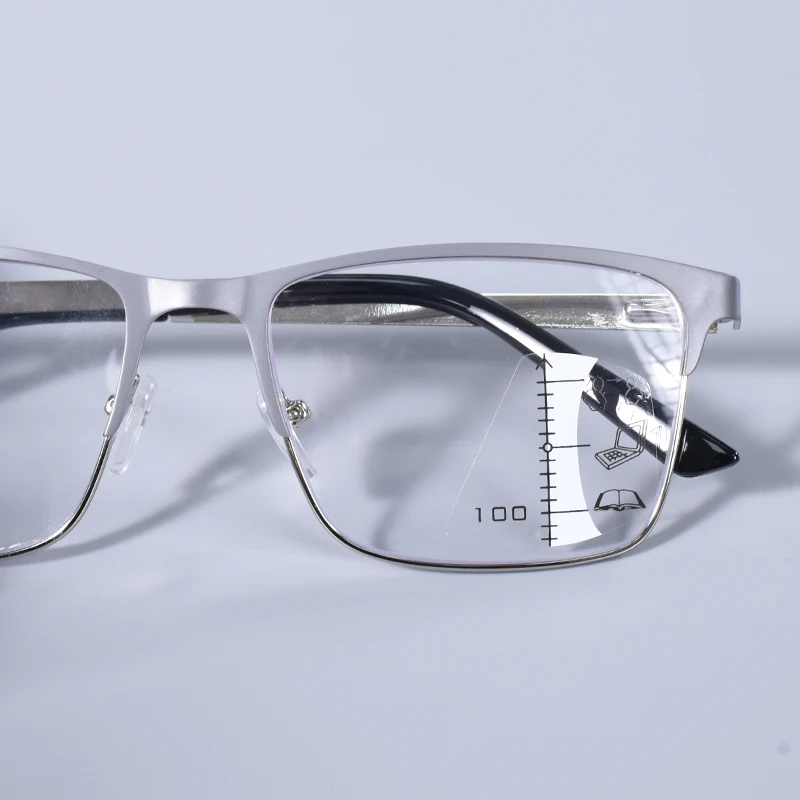 Double Color Overszie Frame Progressive Multifocal Reading Glasses High-definition Glasses Men and Women Anti Blue Light Presbyo