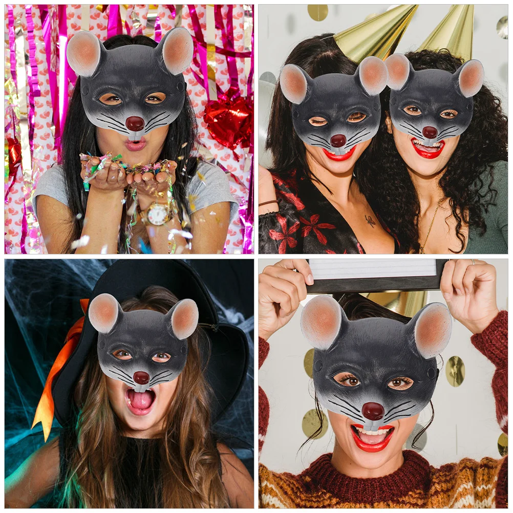 2 szt. Halloweenowe maski szczurów, realistyczne maski zwierzęce, kostium dla dorosłych i dzieci, maska na twarz na karnawał, maskarada