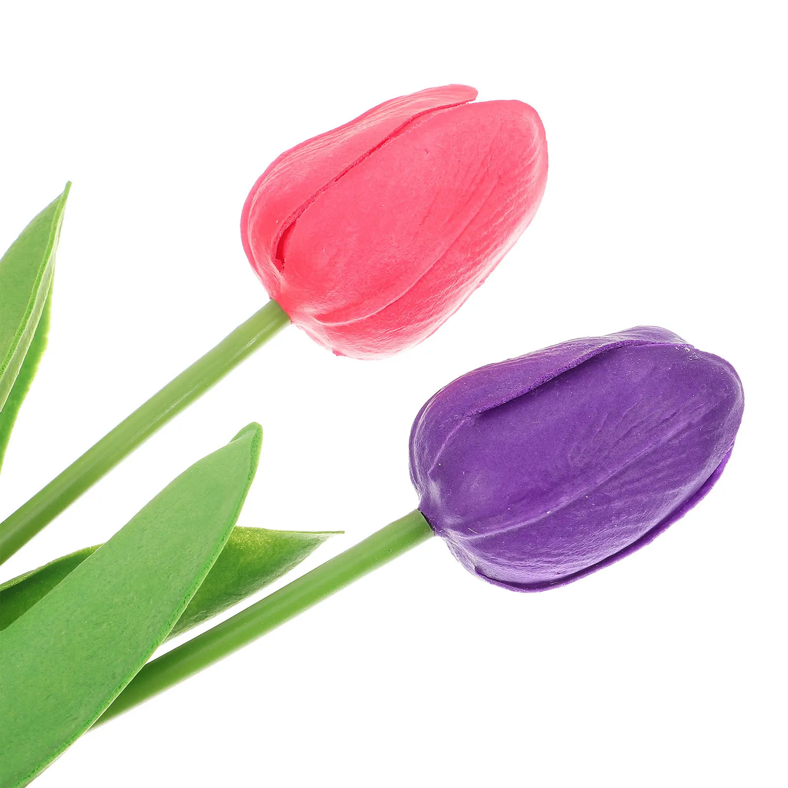 

18 Pcs Tulips Artificial Flower Decoration Wedding Simulated Touch Pu Diy Flowers