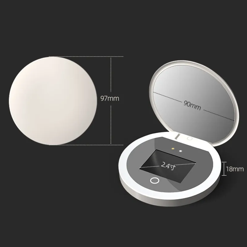 UV Sunscreen Test Camera Portable LED Cosmetic Mirror Sunscreen Makeup Removal Skin Condition Detection Mini Travel Mirror