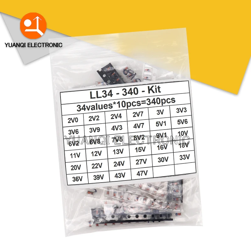 340Pcs 1/2W 2V-47V …
