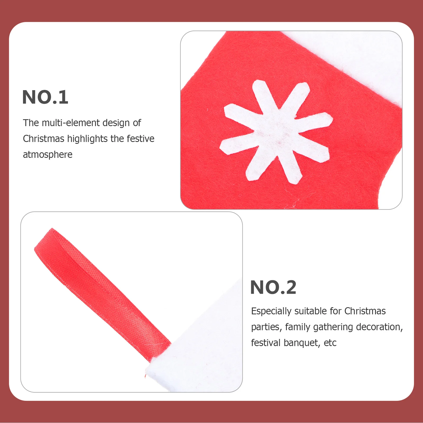 

6pcs Cutlery Bags Non-Woven Tableware Covers Christmas Party Decoration Silverware Holders Xmas Sock Forks Decoration