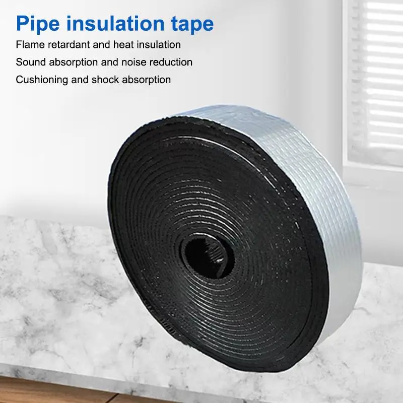 10m Self Adhesive Pipe Insulation Tape Heat Soundproof Fire Resistant For Home Heating Plumbing Repair