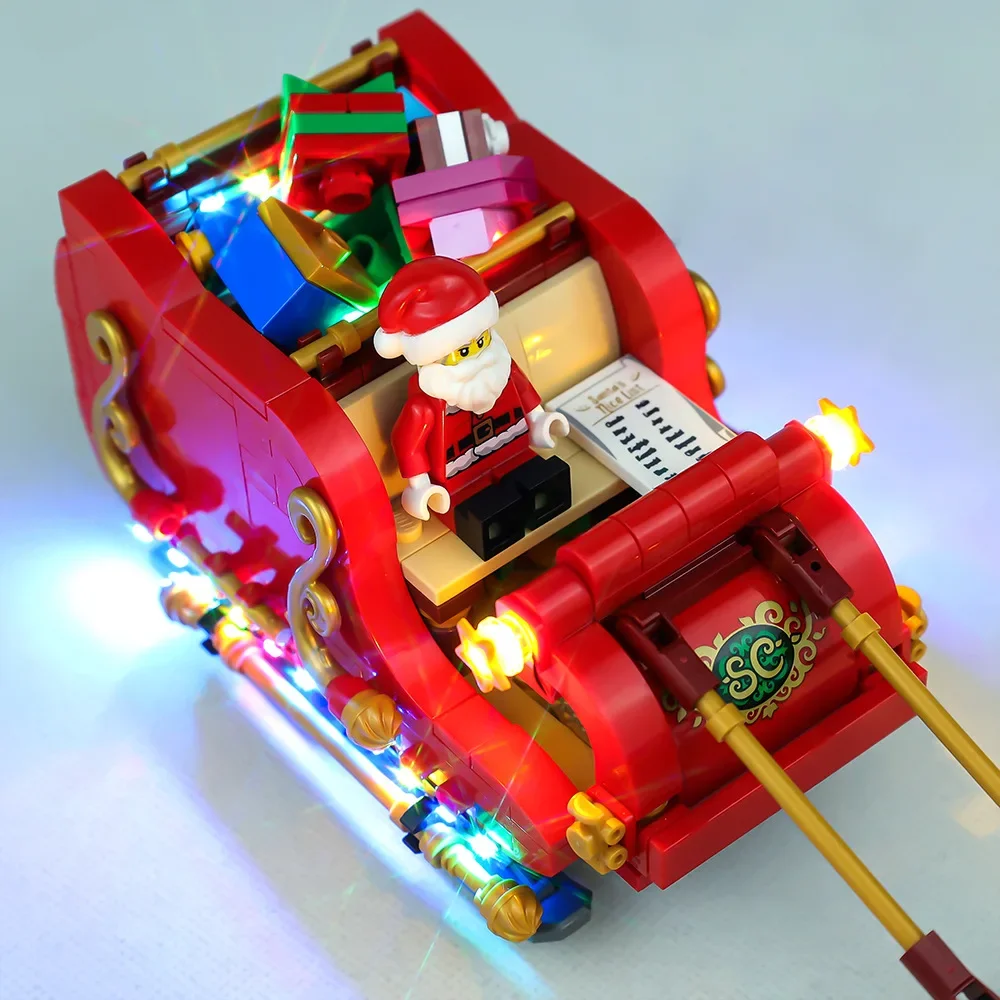 No Building Blocks Lamp Lighting for Santa\'s Sleigh 40499 DIY Toys Gift Only Lighting Set