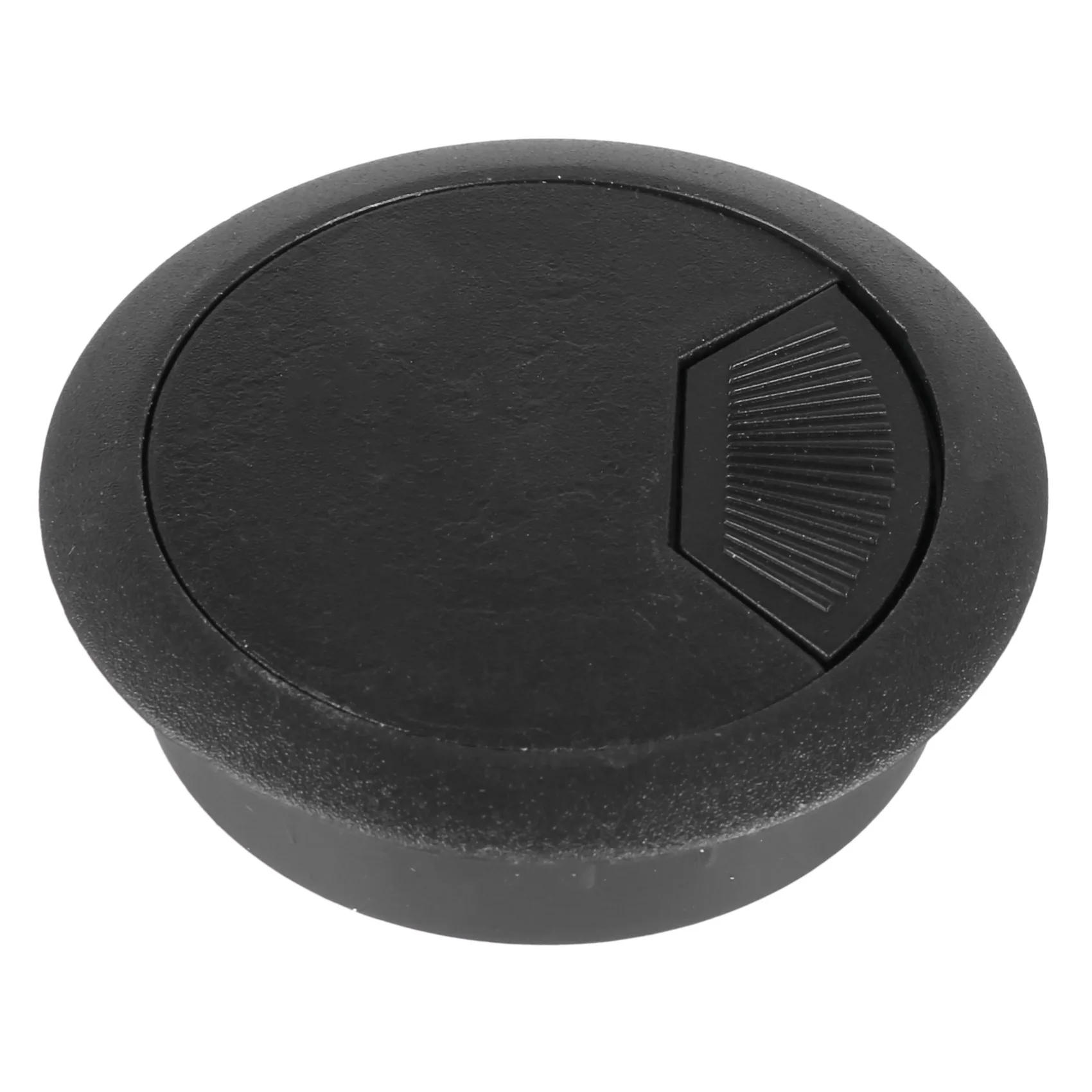 5 Pcs Black 70mm Dia Round Plastic Cable Hole Covers for Computer