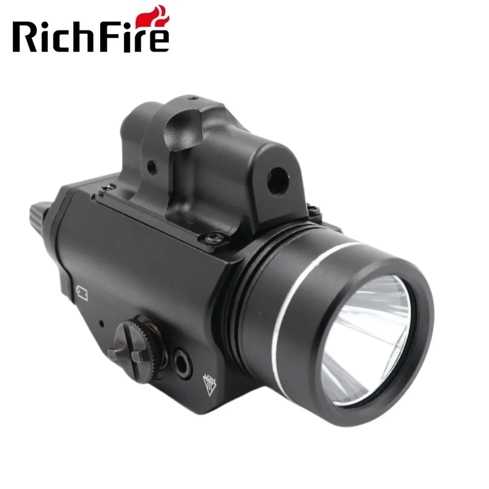 Richfire Tactical Flashlight 1000LM Red White Combo Powerful Weapon Light for Glock 17 19 X300X400 Powered by Removeable Battery